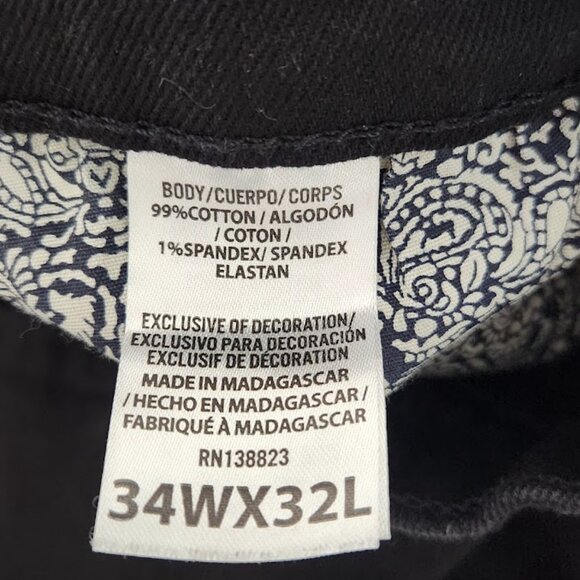 Cody James Men's Black Straight Leg Jeans Size 34 - Picture 5 of 5